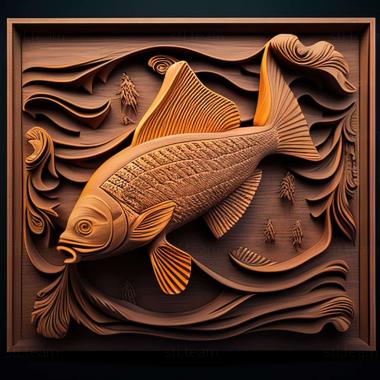 3D model Two tone labeo fish (STL)